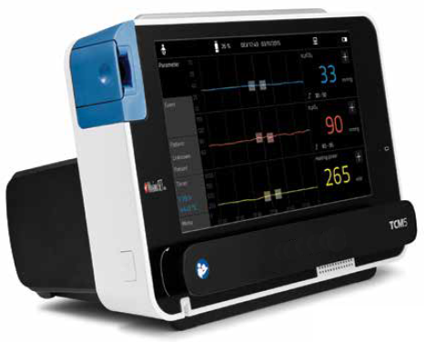 Monitor za kožno merjenje količine ogljikovega dioksida in zasičenosti krvi s kisikom